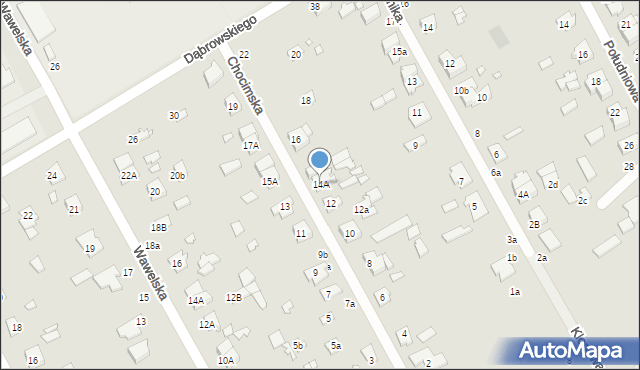 Żyrardów, Chocimska, 14A, mapa Żyrardów