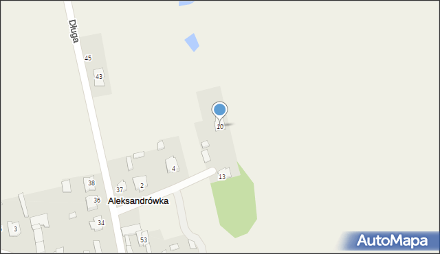 Aleksandrówka, Cicha, 10, mapa Aleksandrówka