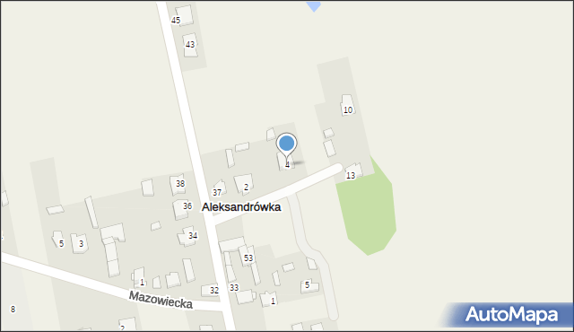 Aleksandrówka, Cicha, 4, mapa Aleksandrówka