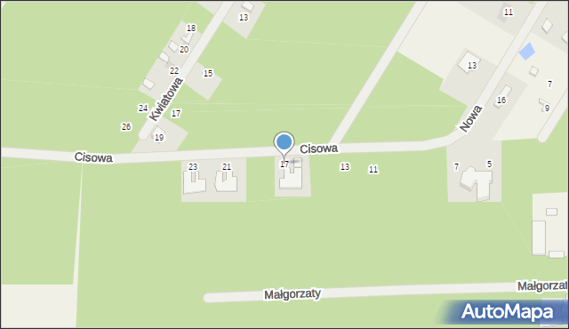 Bądzyń, Cisowa, 17, mapa Bądzyń