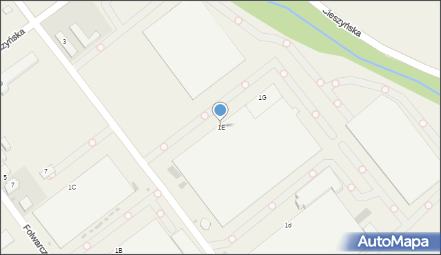 Bażanowice, Cieszyńska, 1E, mapa Bażanowice