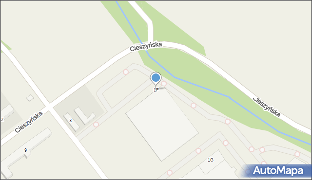 Bażanowice, Cieszyńska, 1F, mapa Bażanowice