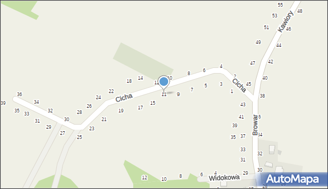 Będkowice, Cicha, 11, mapa Będkowice