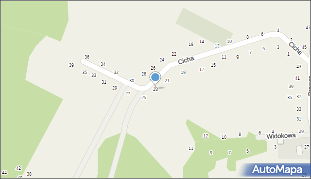 Będkowice, Cicha, 23, mapa Będkowice