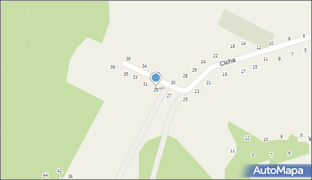 Będkowice, Cicha, 29, mapa Będkowice