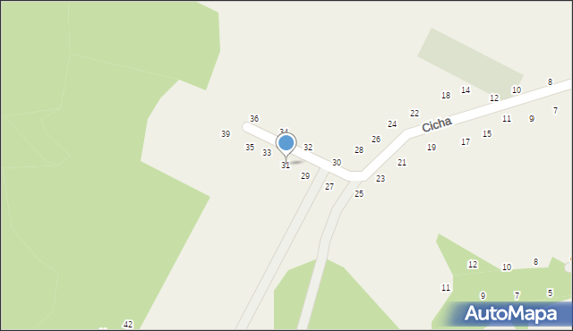 Będkowice, Cicha, 31, mapa Będkowice