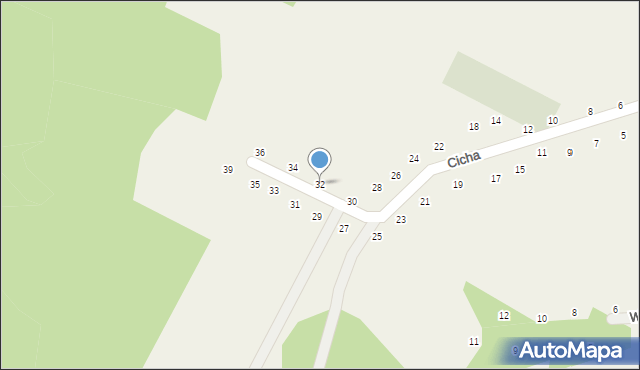 Będkowice, Cicha, 32, mapa Będkowice