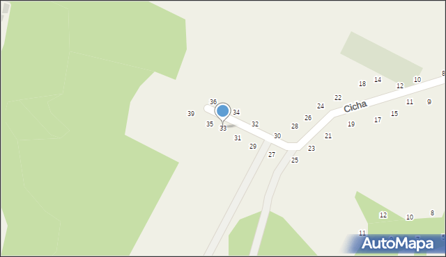 Będkowice, Cicha, 33, mapa Będkowice