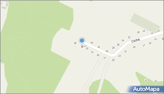 Będkowice, Cicha, 35, mapa Będkowice