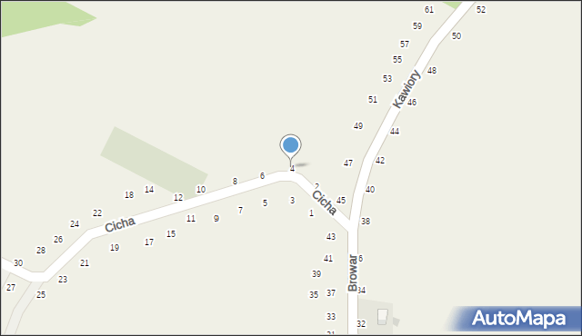 Będkowice, Cicha, 4, mapa Będkowice