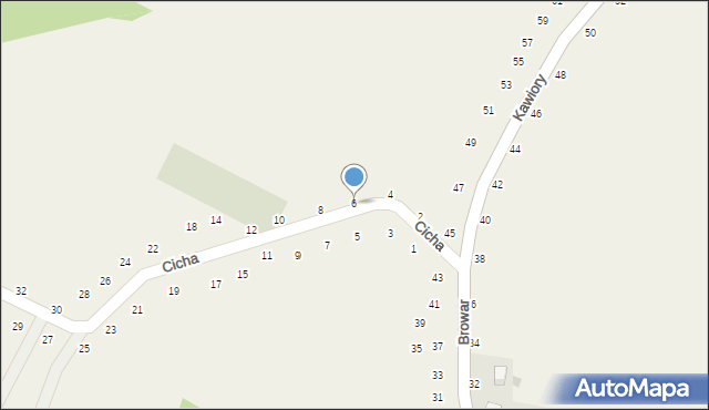 Będkowice, Cicha, 6, mapa Będkowice