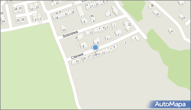 Będzin, Cisowa, 15, mapa Będzin