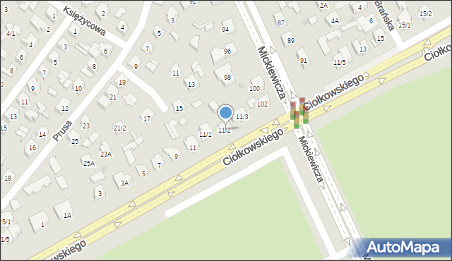 Białystok, Ciołkowskiego Konstantego, 11/2, mapa Białegostoku