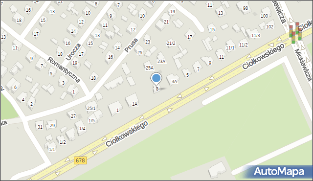 Białystok, Ciołkowskiego Konstantego, 3, mapa Białegostoku