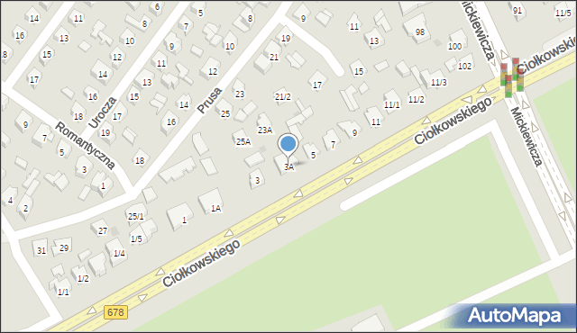 Białystok, Ciołkowskiego Konstantego, 3A, mapa Białegostoku