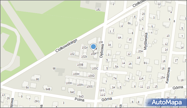 Białystok, Ciołkowskiego Konstantego, 102f, mapa Białegostoku