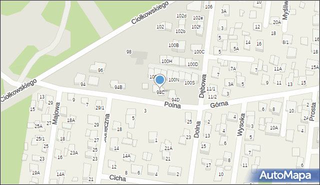 Białystok, Ciołkowskiego Konstantego, 94C, mapa Białegostoku