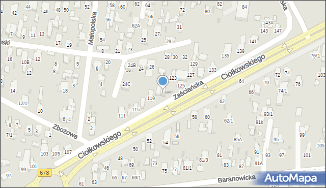 Białystok, Ciołkowskiego Konstantego, 121/2, mapa Białegostoku