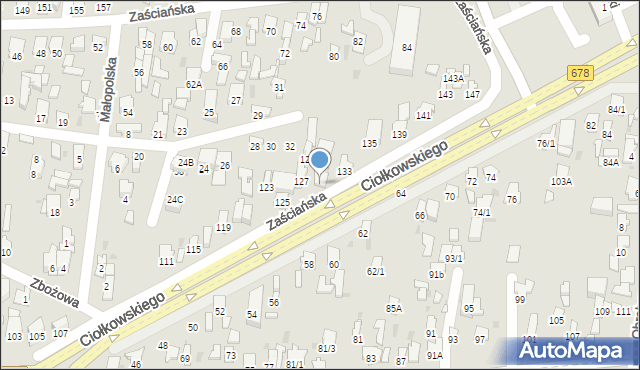 Białystok, Ciołkowskiego Konstantego, 131, mapa Białegostoku