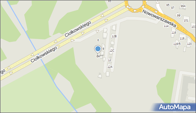 Białystok, Ciołkowskiego Konstantego, 6A, mapa Białegostoku