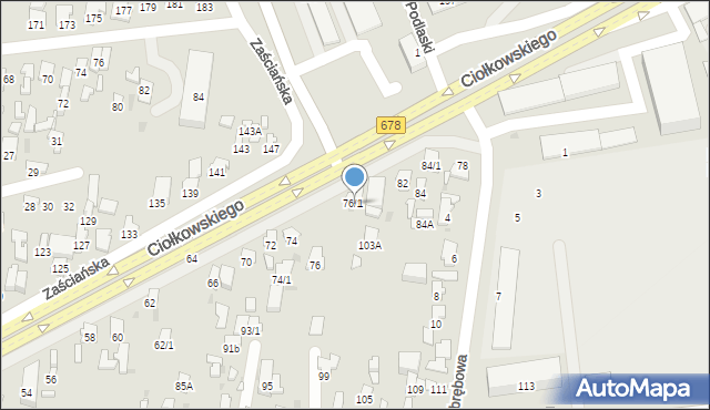 Białystok, Ciołkowskiego Konstantego, 76/1, mapa Białegostoku