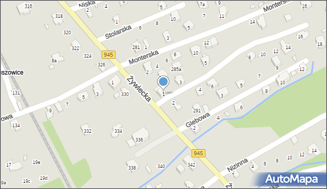 Bielsko-Biała, Ciesielska, 1, mapa Bielsko-Białej