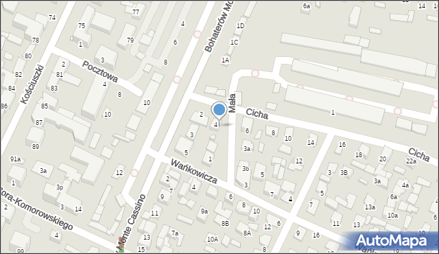 Biłgoraj, Cicha, 4a, mapa Biłgoraj