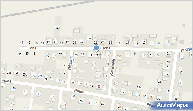 Biskupice, Cicha, 17, mapa Biskupice