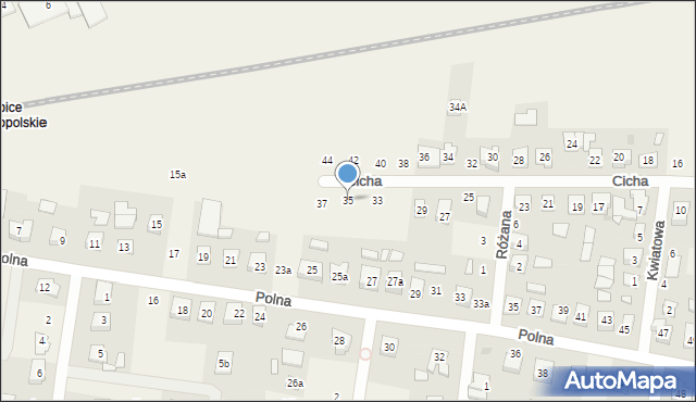 Biskupice, Cicha, 35, mapa Biskupice