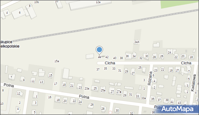 Biskupice, Cicha, 44, mapa Biskupice