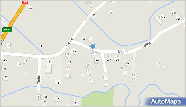 Boguchwała, Cicha, 22a, mapa Boguchwała