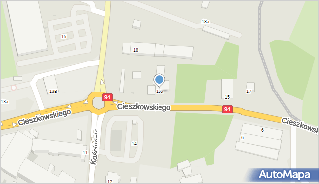 Bolesławiec, Cieszkowskiego Augusta, 15a, mapa Bolesławca