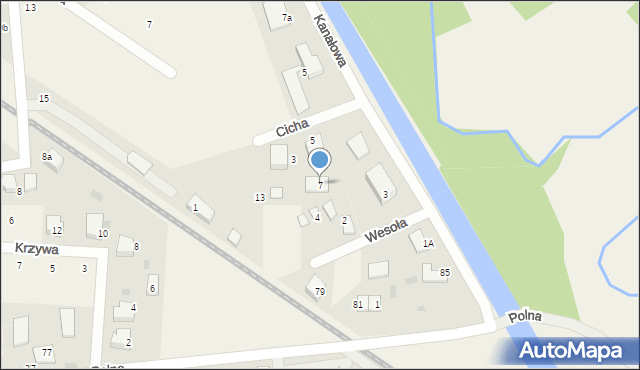 Bolszewo, Cicha, 7, mapa Bolszewo