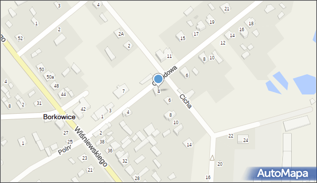 Borkowice, Cicha, 4, mapa Borkowice