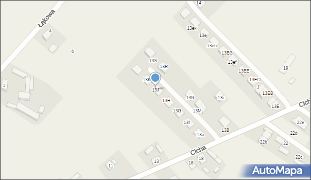 Boruja Kościelna, Cicha, 13J, mapa Boruja Kościelna