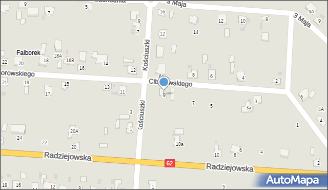 Brześć Kujawski, Ciborowskiego, 9, mapa Brześć Kujawski