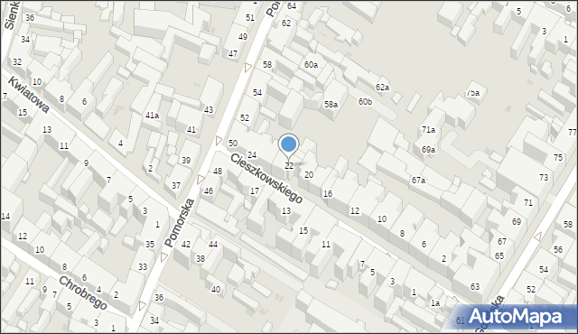 Bydgoszcz, Cieszkowskiego Augusta, 22, mapa Bydgoszczy