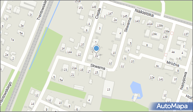 Bydgoszcz, Ciepła, 11, mapa Bydgoszczy