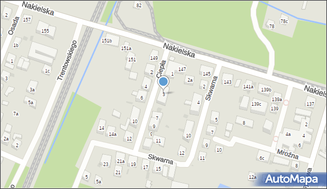 Bydgoszcz, Ciepła, 3, mapa Bydgoszczy