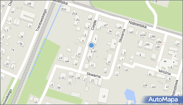 Bydgoszcz, Ciepła, 7, mapa Bydgoszczy