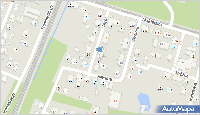 Bydgoszcz, Ciepła, 9, mapa Bydgoszczy