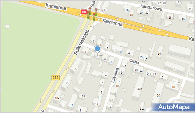 Bydgoszcz, Cicha, 4, mapa Bydgoszczy