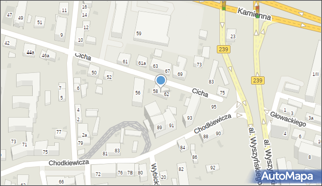 Bydgoszcz, Cicha, 60, mapa Bydgoszczy