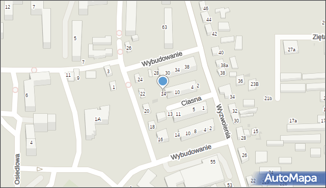 Bydgoszcz, Ciasna, 14, mapa Bydgoszczy