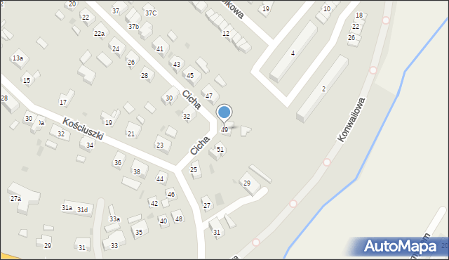 Bytów, Cicha, 49, mapa Bytów