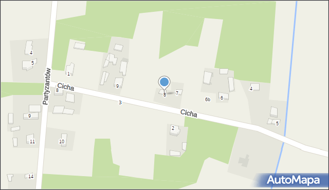 Chlewice, Cicha, 8, mapa Chlewice