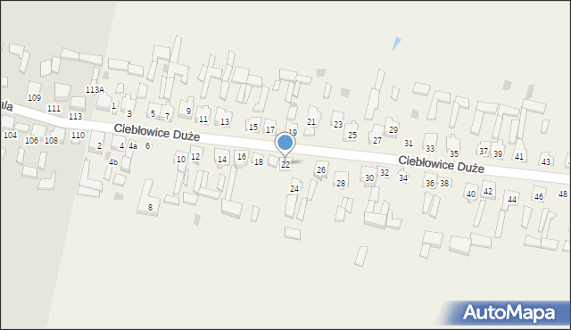 Ciebłowice Duże, Ciebłowice Duże, 22, mapa Ciebłowice Duże