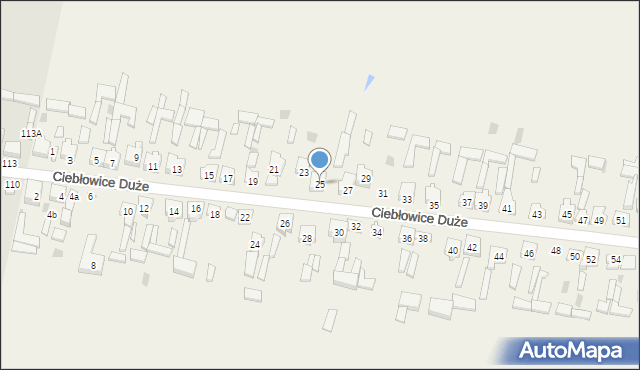 Ciebłowice Duże, Ciebłowice Duże, 25, mapa Ciebłowice Duże