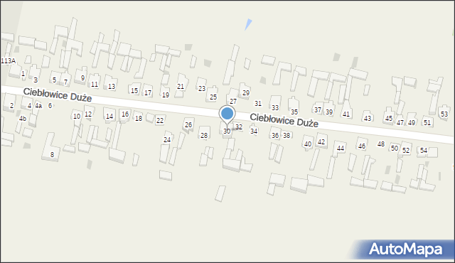 Ciebłowice Duże, Ciebłowice Duże, 30, mapa Ciebłowice Duże