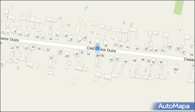 Ciebłowice Duże, Ciebłowice Duże, 36, mapa Ciebłowice Duże